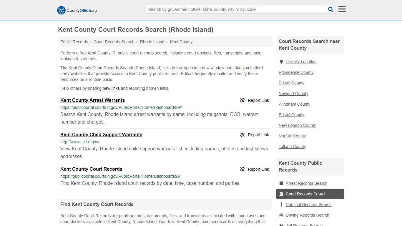 Kent County Court Records Search (Rhode Island) - County Office